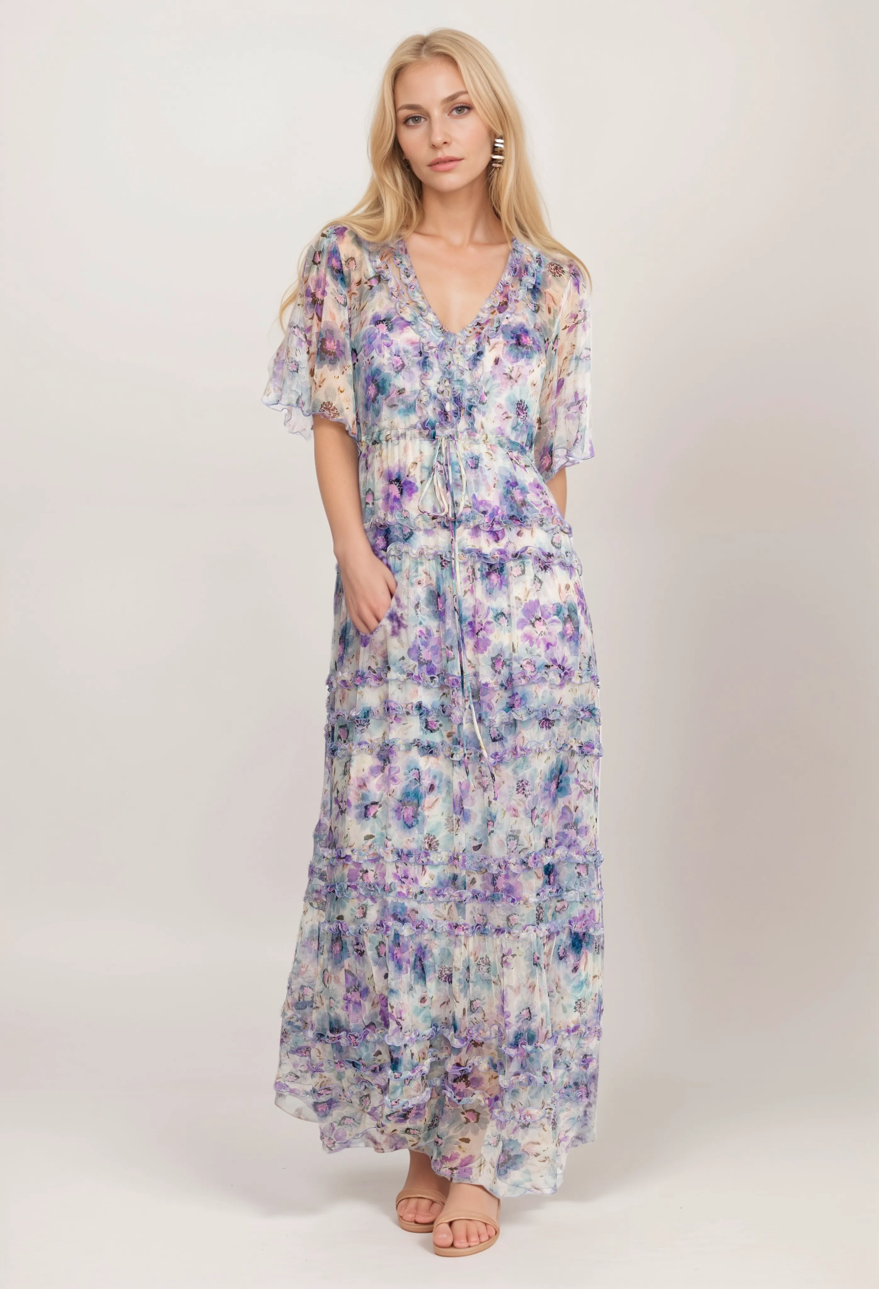 Johnny Was Jade Glinda Silk Maxi Dress L33124 Boho Chic