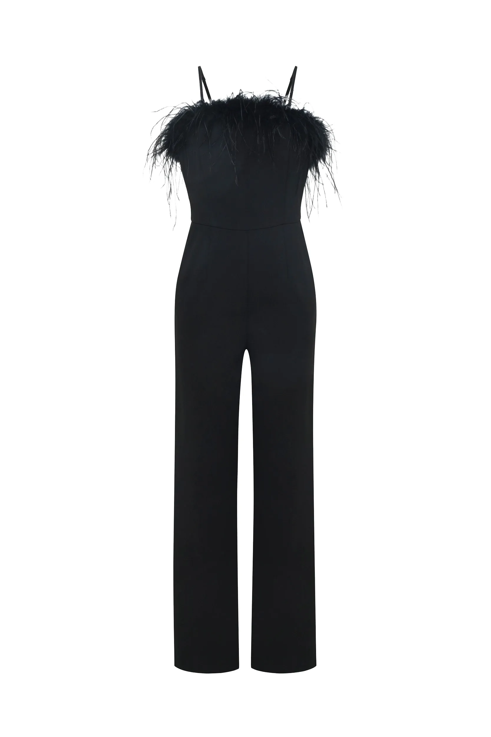 Katia Feather Jumpsuit - Black