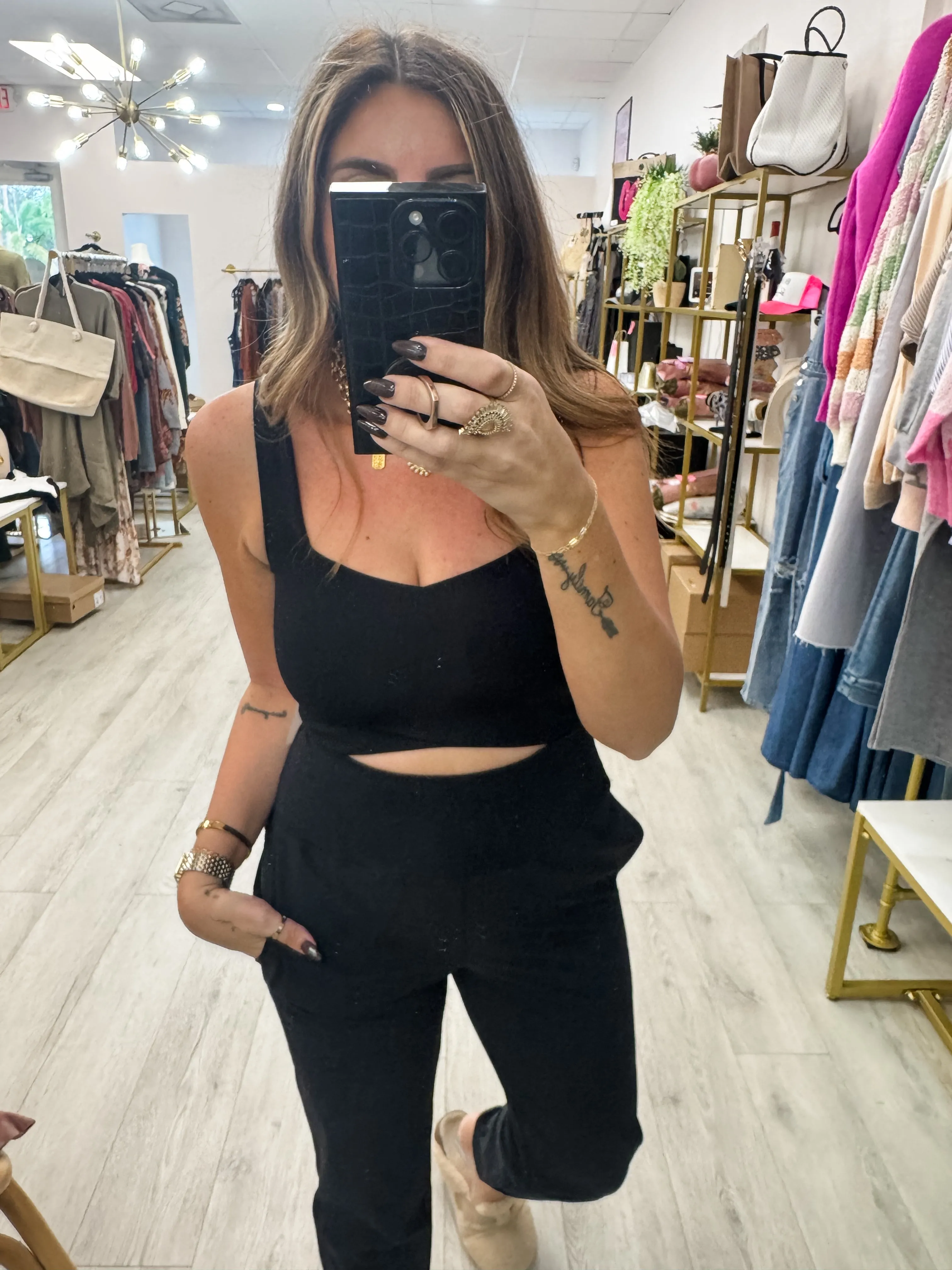 Keyhole Cut Out Active Jumpsuit