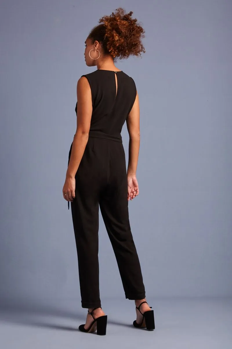 King Louie Dora Jumpsuit Woven Crepe Black