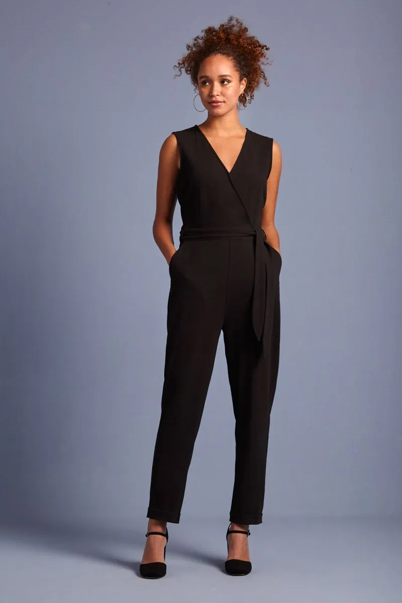 King Louie Dora Jumpsuit Woven Crepe Black