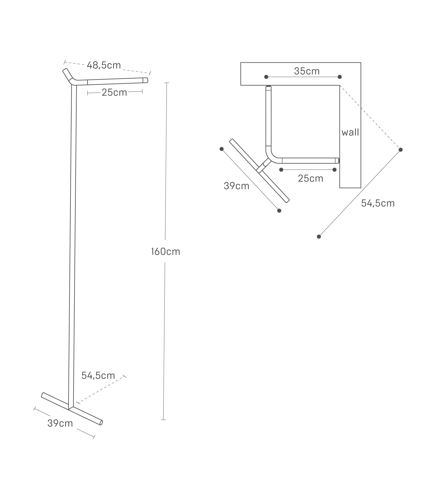 Leaning Corner Coat Rack