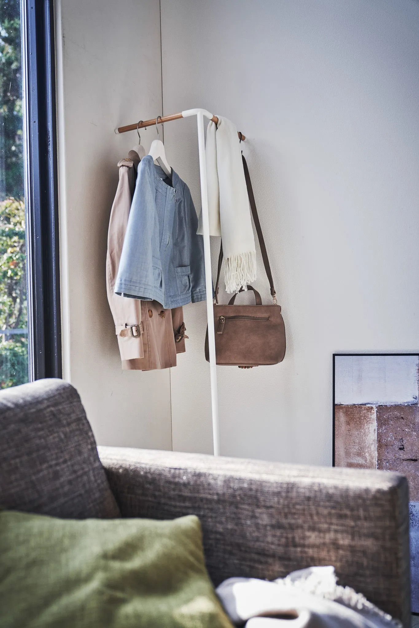 Leaning Corner Coat Rack