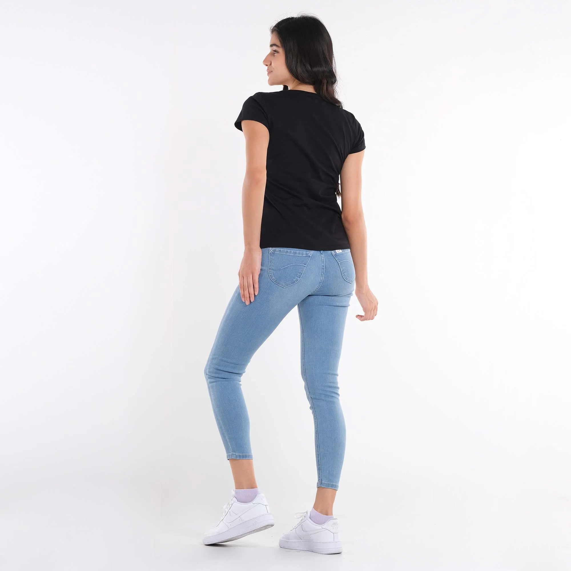 LEE WOMENS SKYLER JEANS IN DISTRESSED DENIM