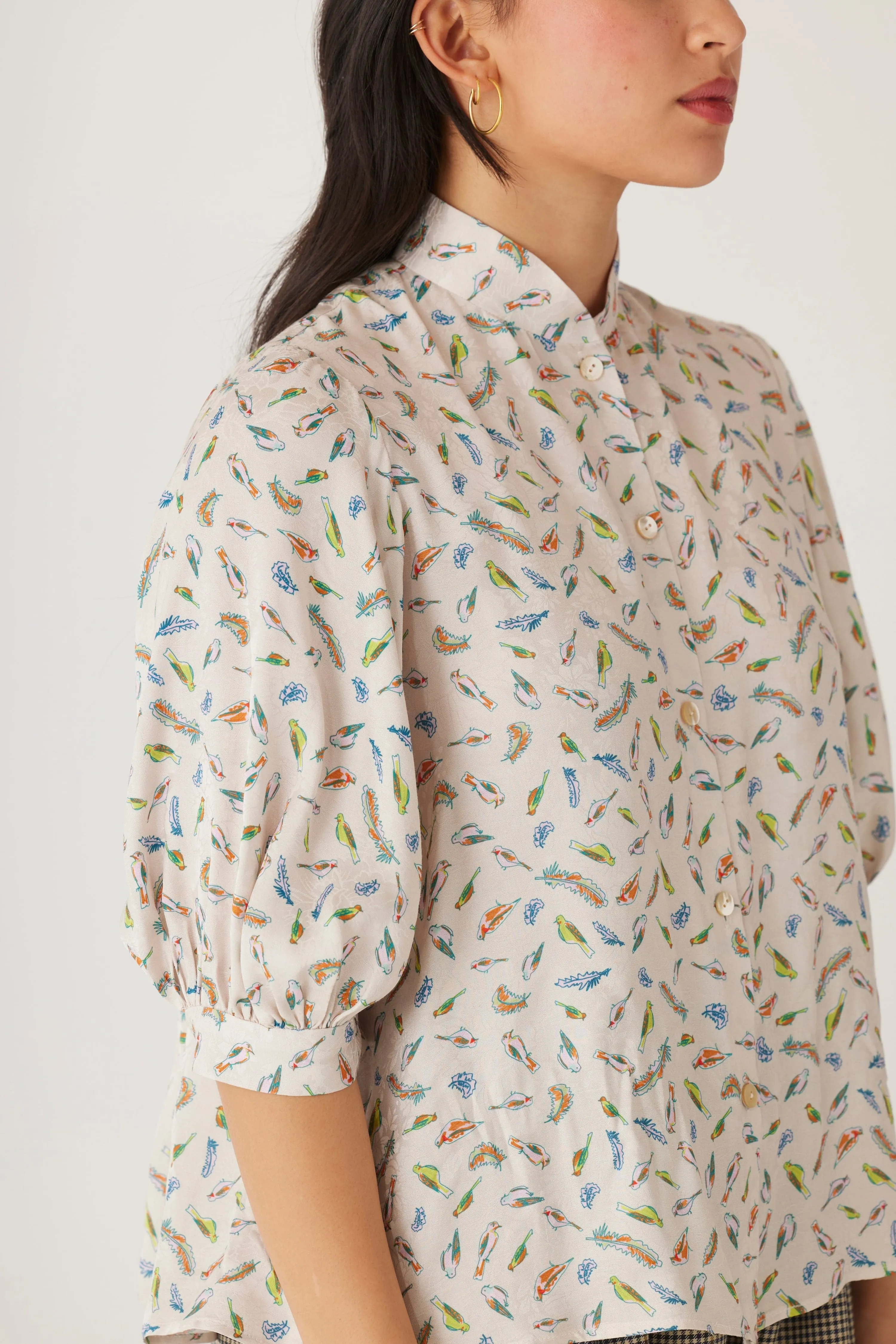 Livia Blouse in Bird Print