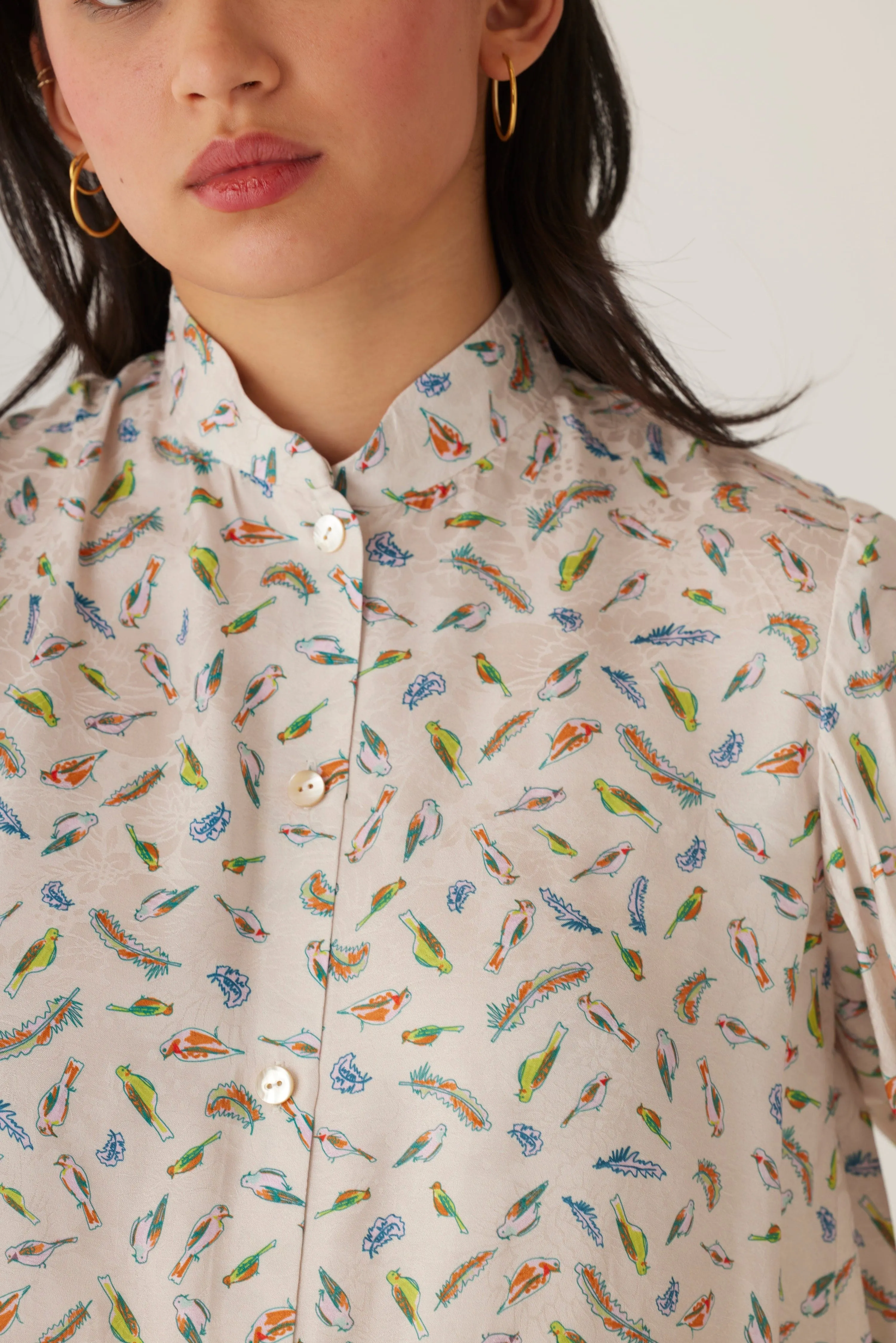 Livia Blouse in Bird Print