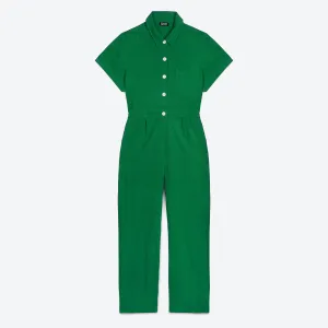 Lowie Linen Viscose Emerald Boilersuit