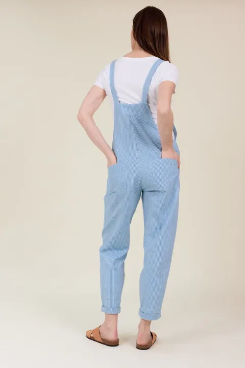 Mae Dungarees - Striped Denim