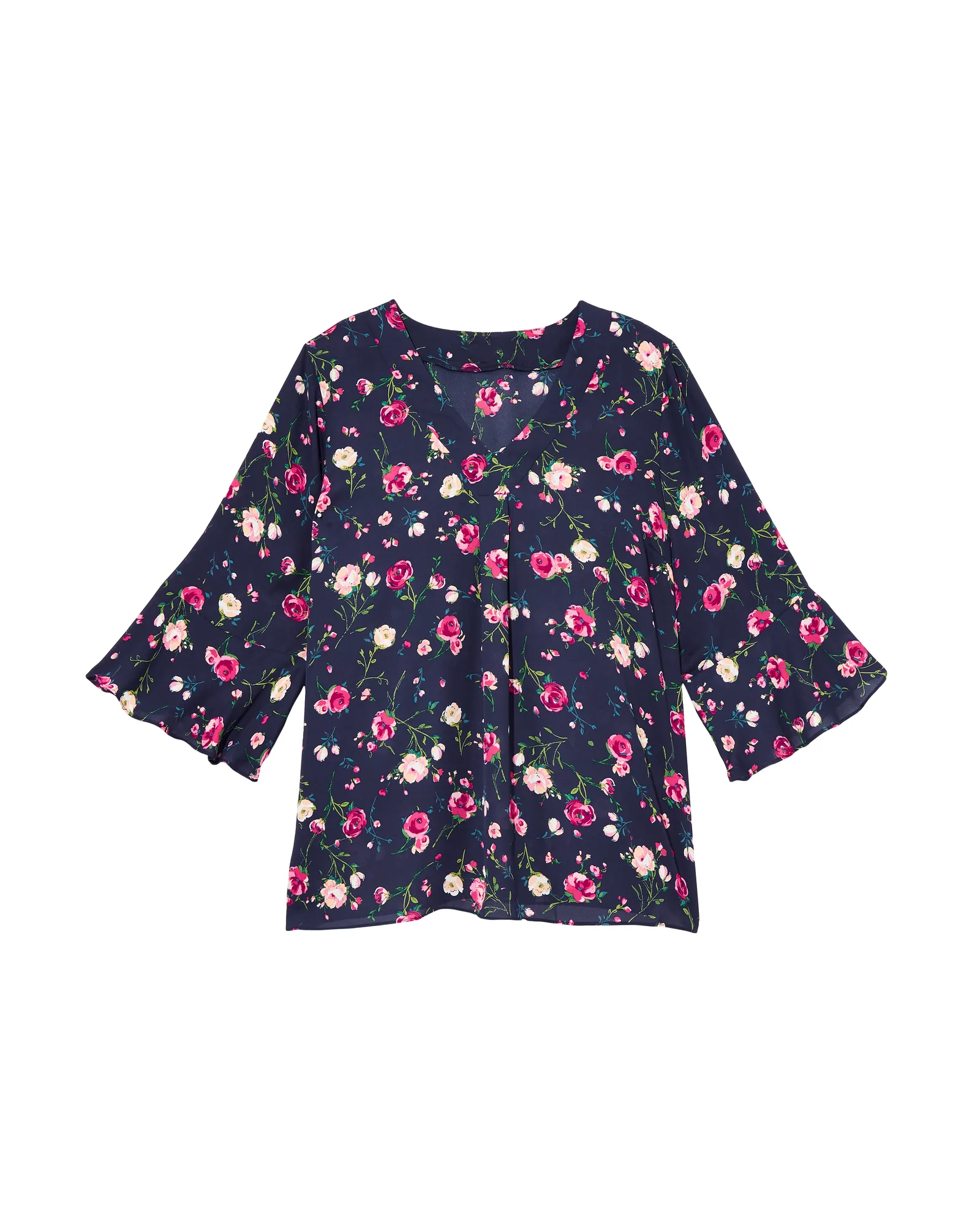 Magnolia Blouse | Navy / Pink