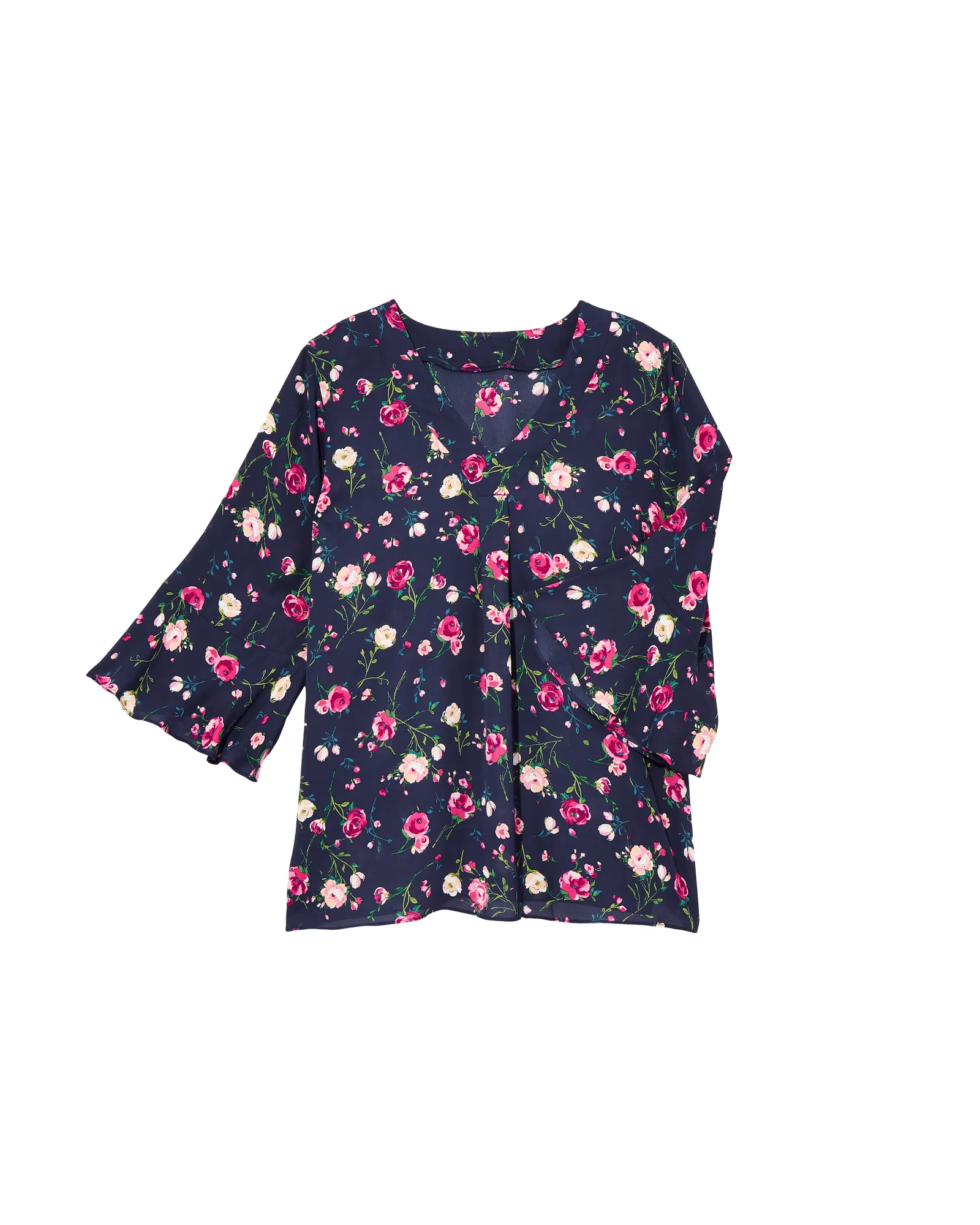 Magnolia Blouse | Navy / Pink