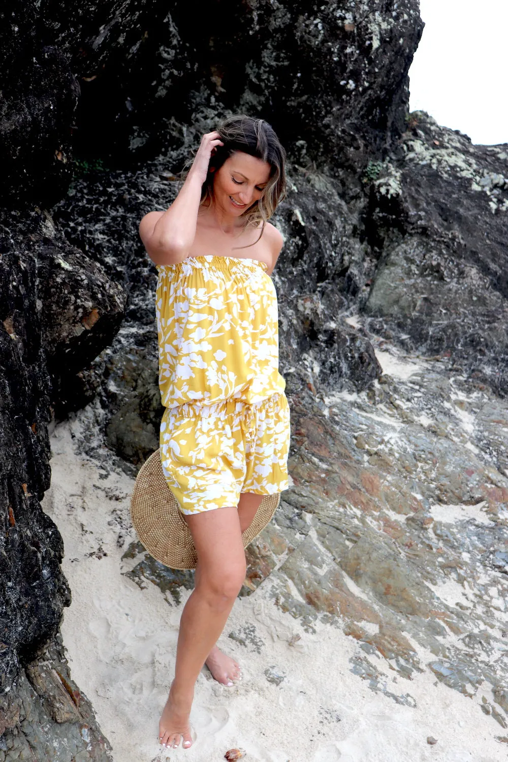 Maldives Short Jumpsuit In Promise Land Mustard