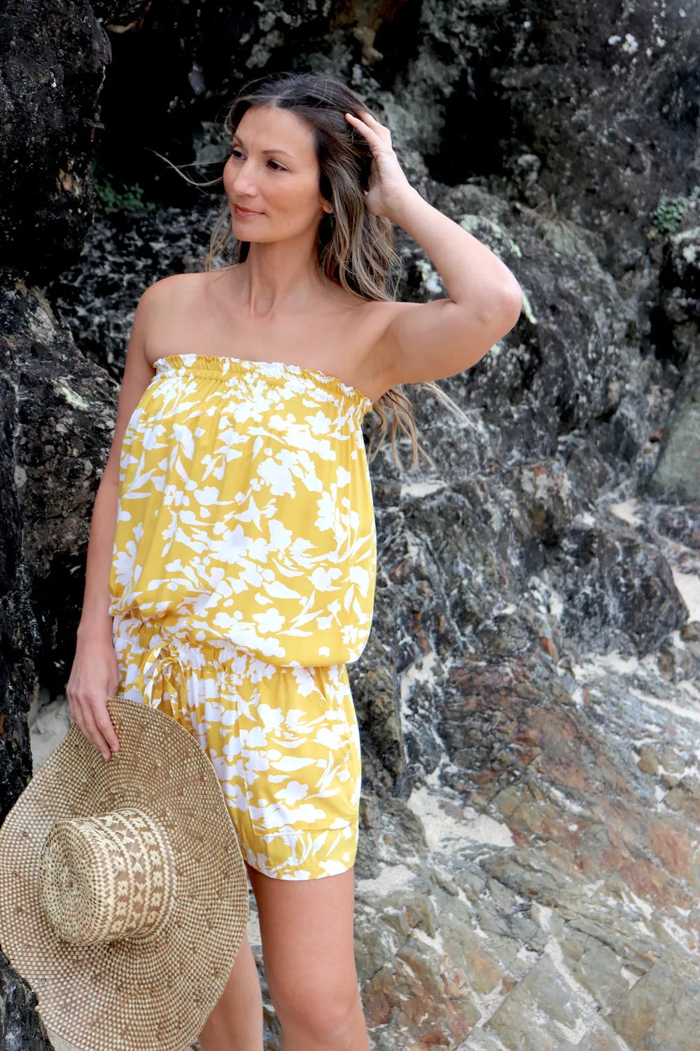 Maldives Short Jumpsuit In Promise Land Mustard