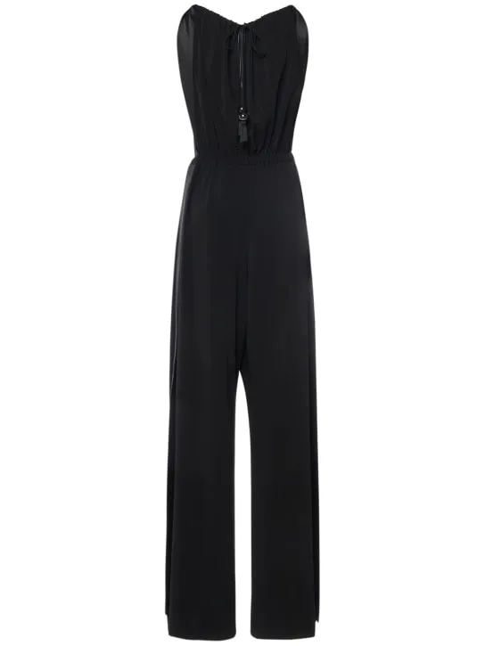 Max Mara   Stretch viscose jersey long jumpsuit 