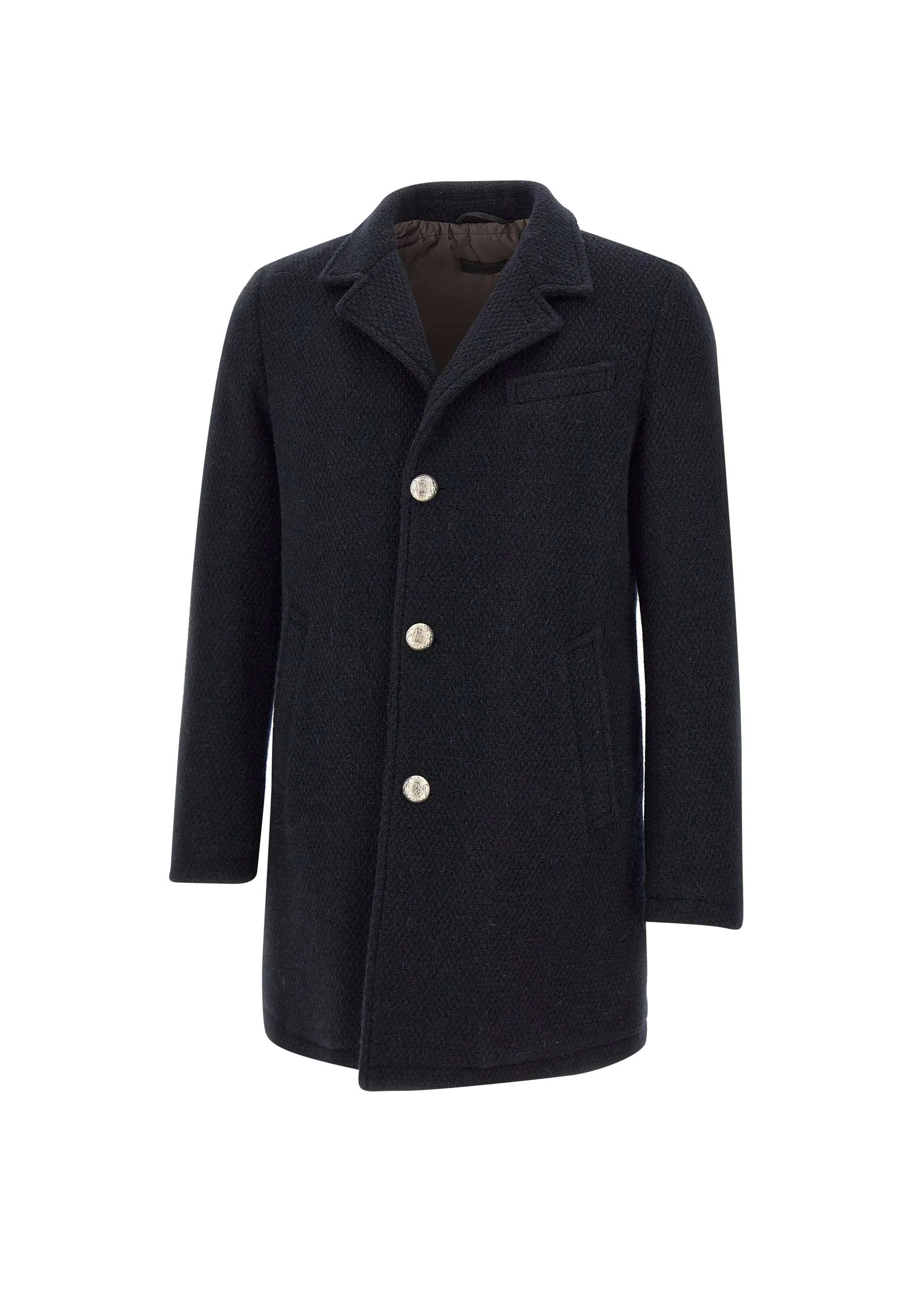 Men's Wool Mohair Coat in Blue