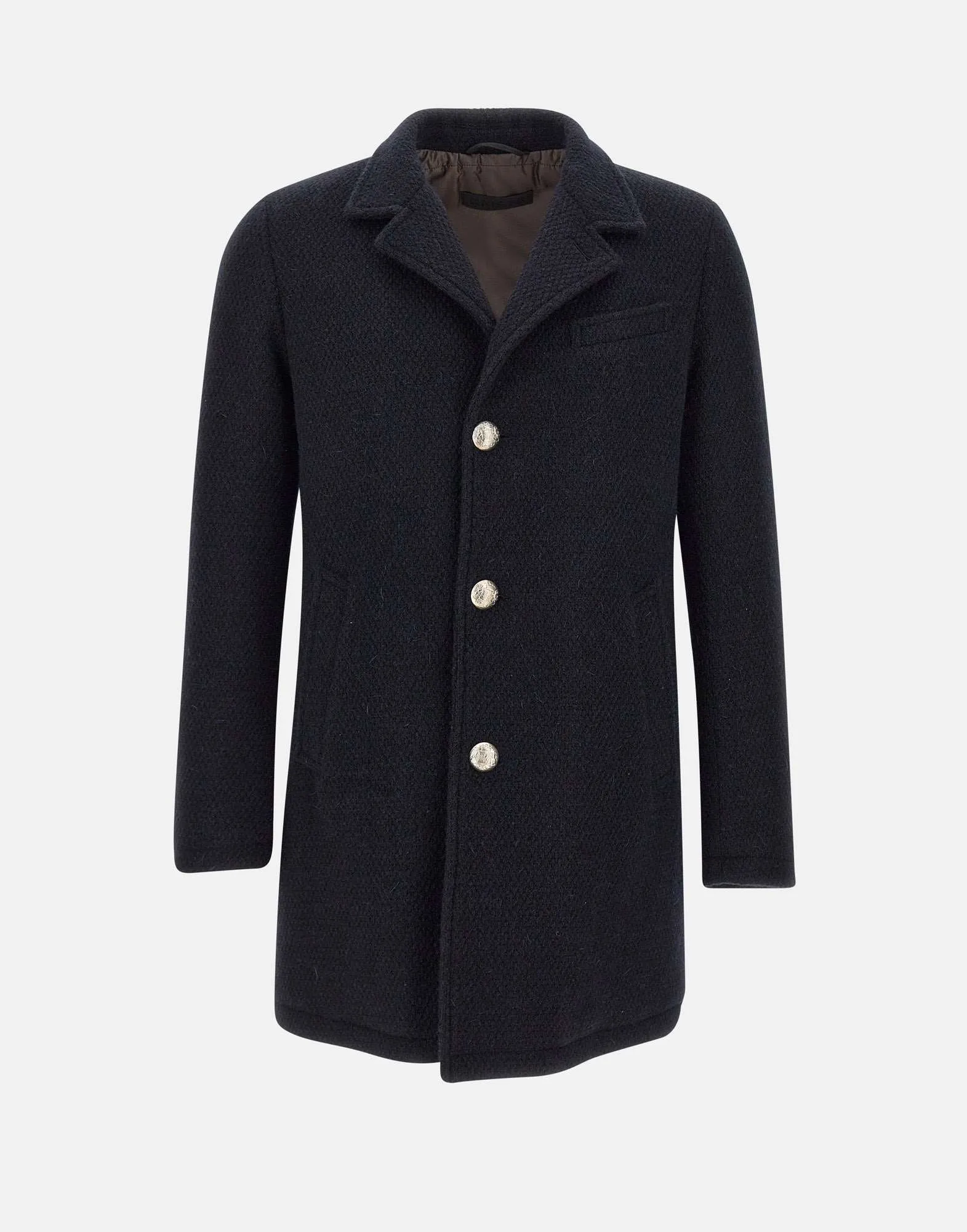 Men's Wool Mohair Coat in Blue