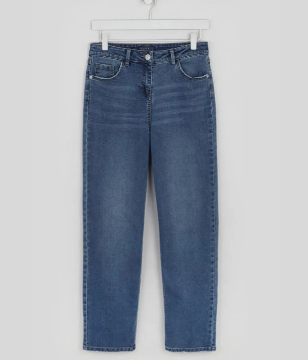 Mid Blue Straight Leg Jeans