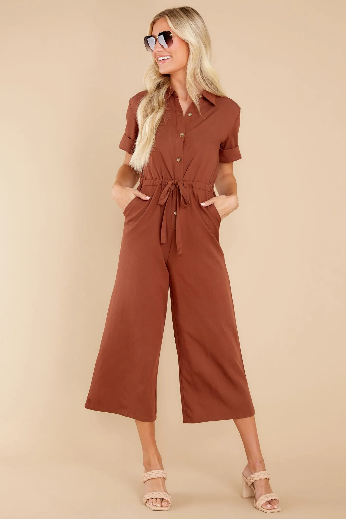 Midday Style Light Brown Jumpsuit