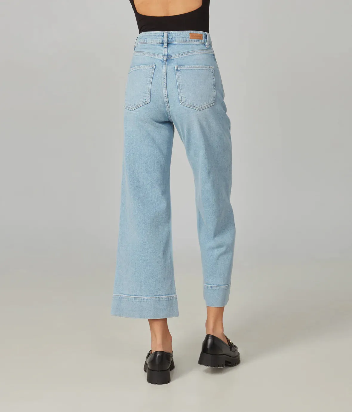 Milan Ultra High Rise Wide Leg Jeans - Luster