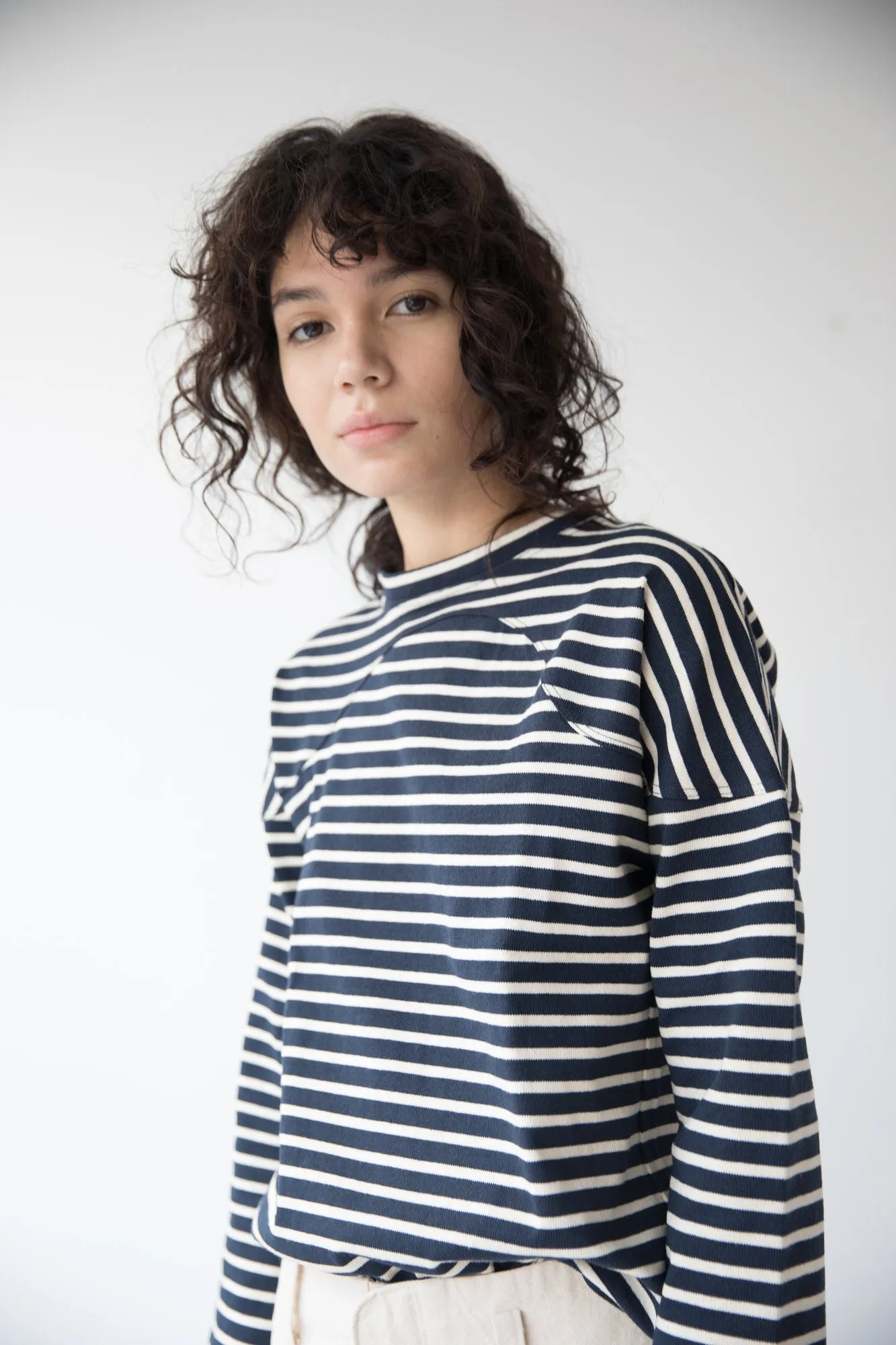 Miles Sweatshirt, Navy Stripe