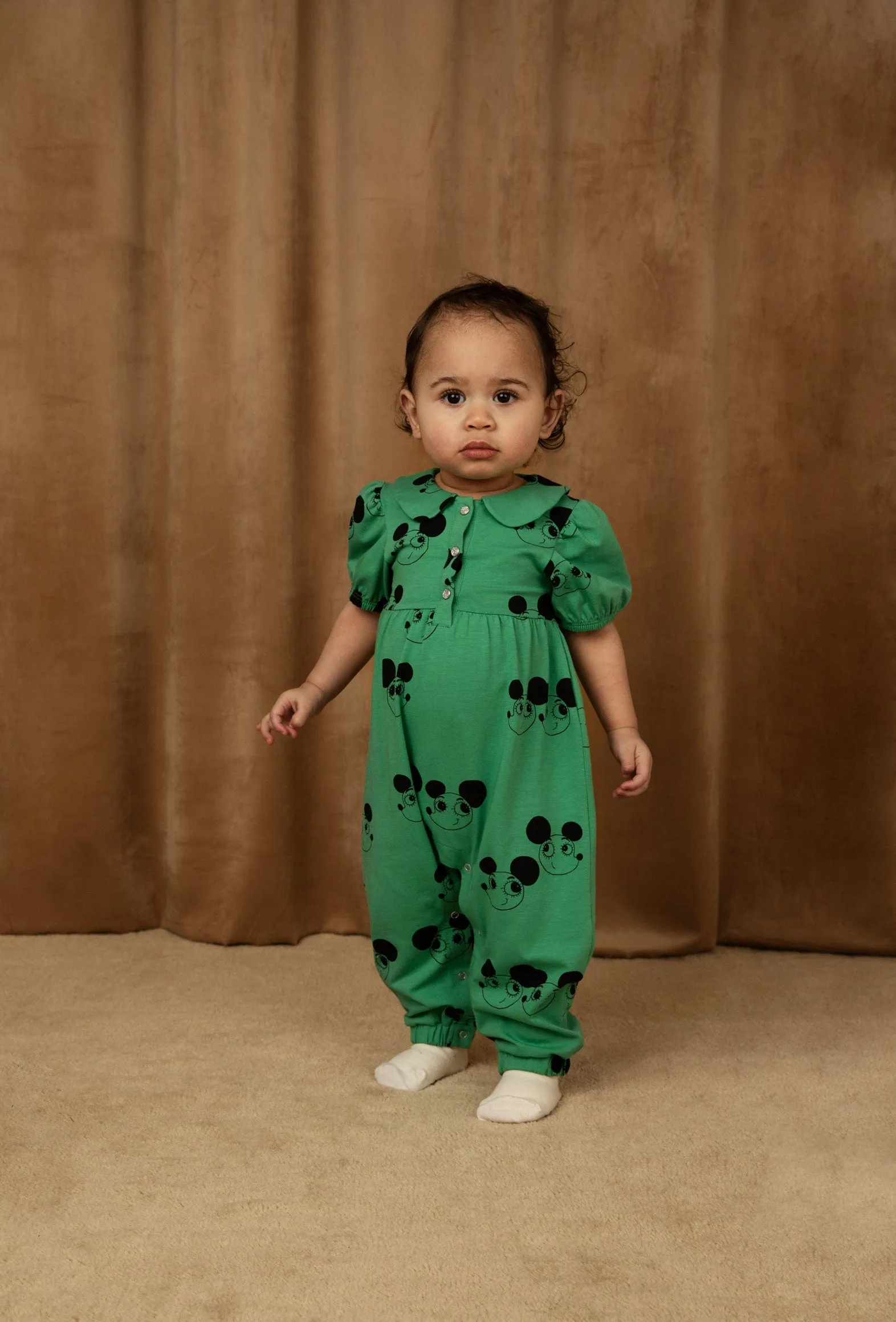 Mini Rodini Baby Girls Ritzrats Jumpsuit in Green