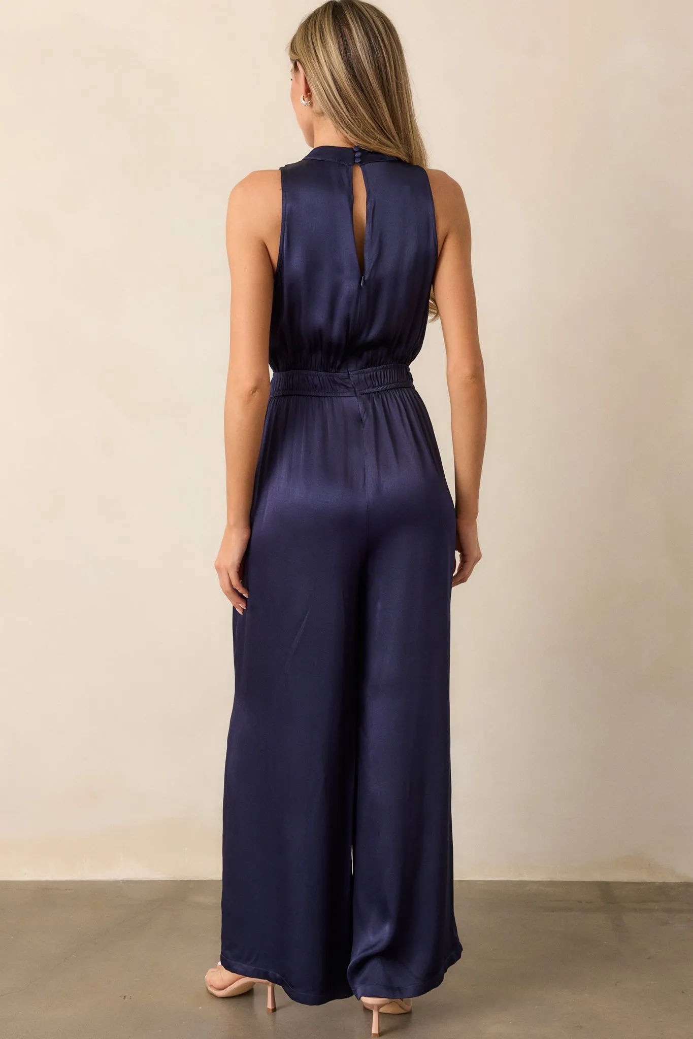 MINKPINK Lumina Midnight Blue High Neck Jumpsuit