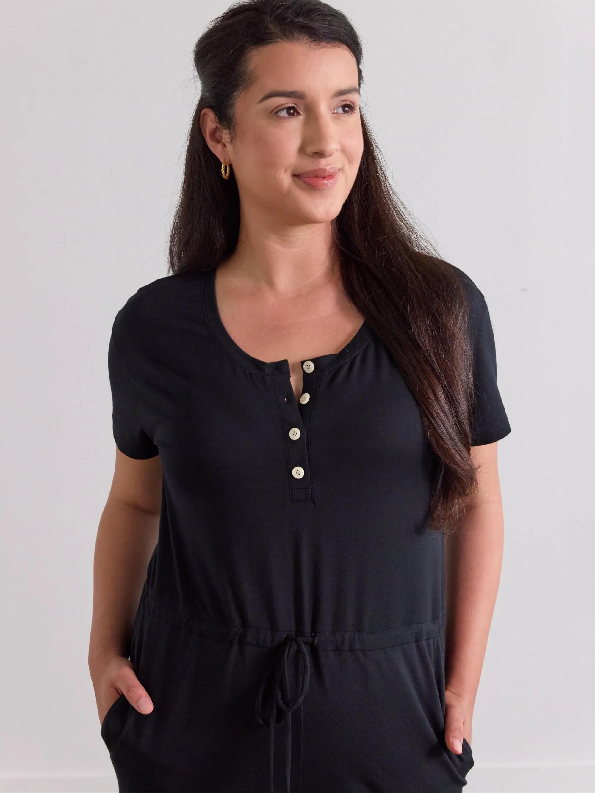 Modal Short Sleeve Jumpsuit