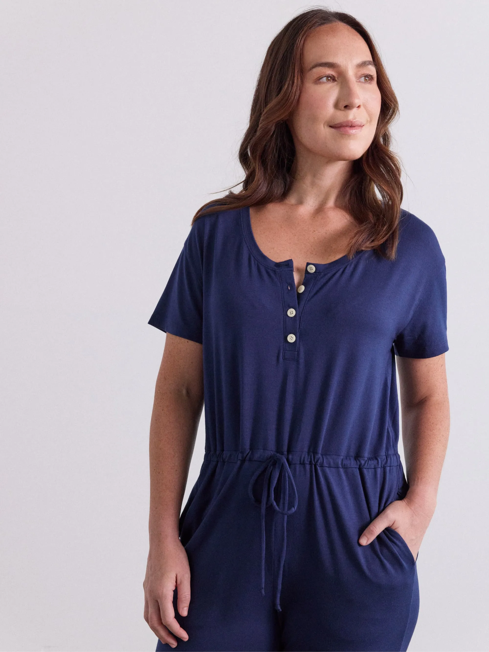 Modal Short Sleeve Jumpsuit