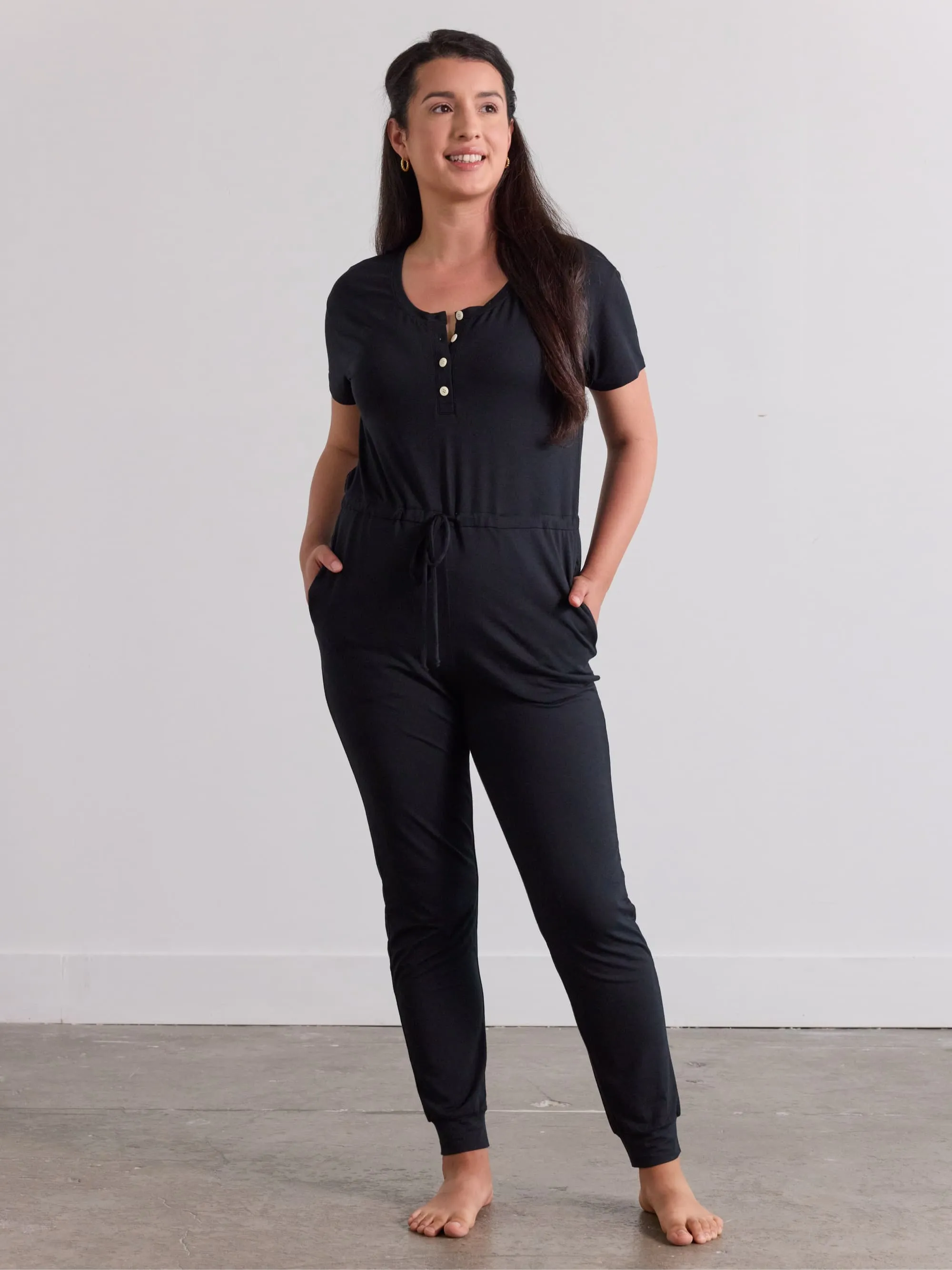 Modal Short Sleeve Jumpsuit