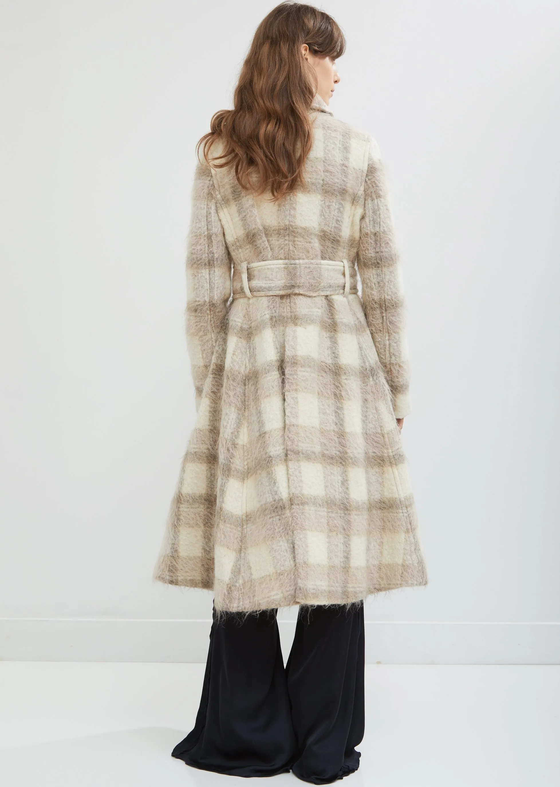 Mohair Alpaca Check Coat