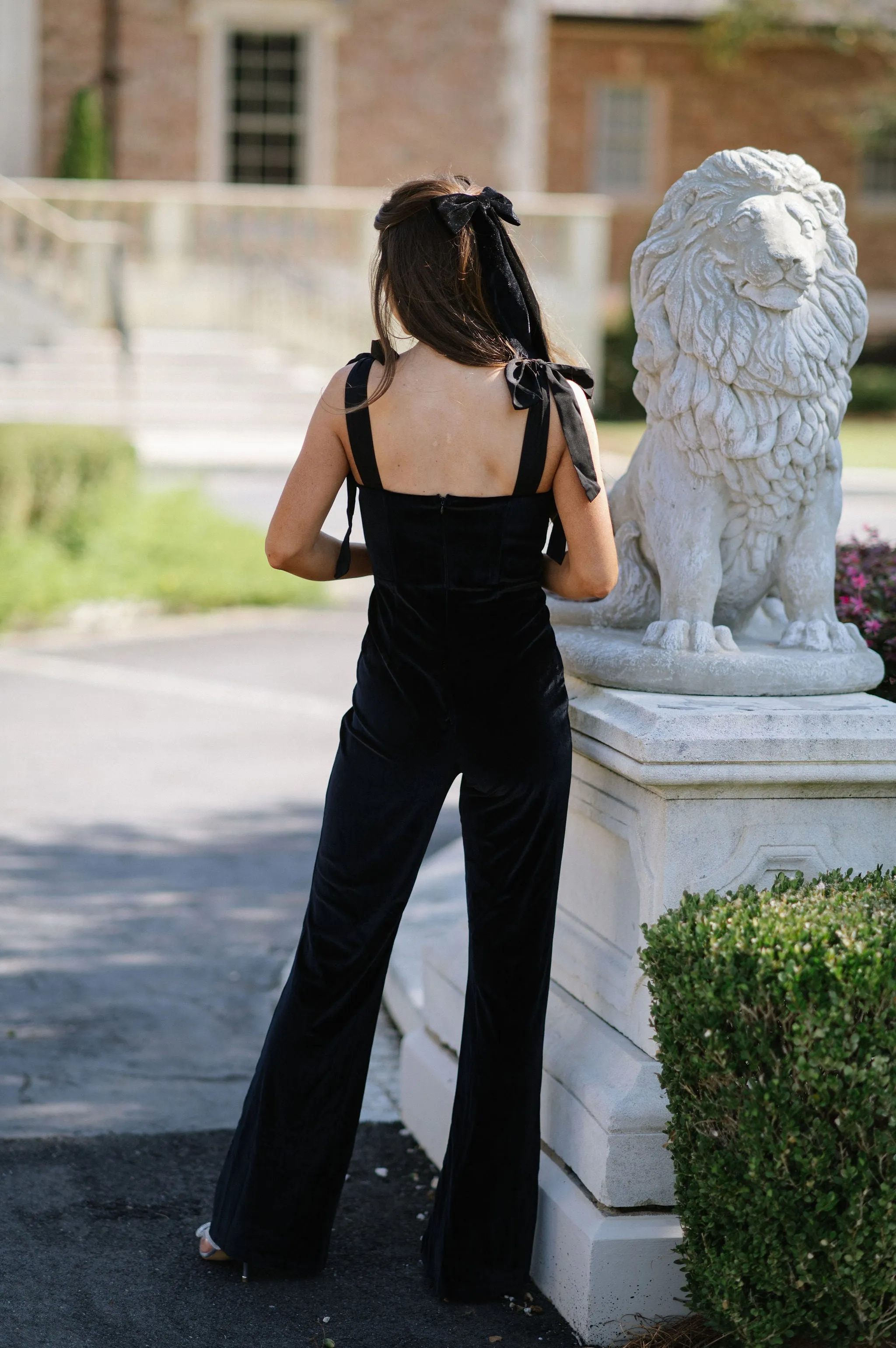 Montgomery Velvet Jumpsuit- Black