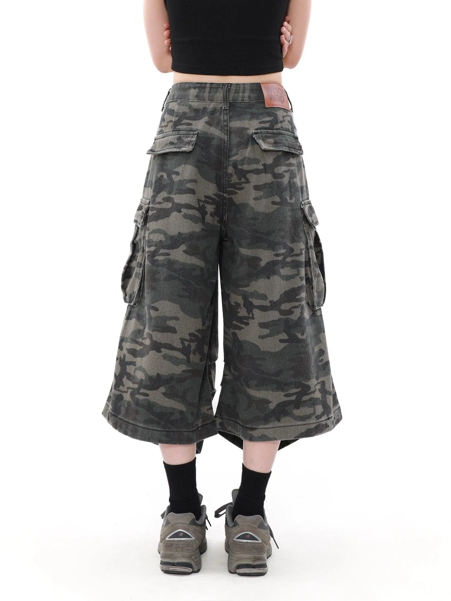 Mrnearly Camouflage Cargo Culottes - Unisex Urban Streetwear Bottoms