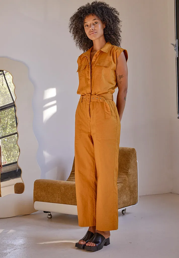 MSShelba Linen Jumpsuit - Sun Baked Brown