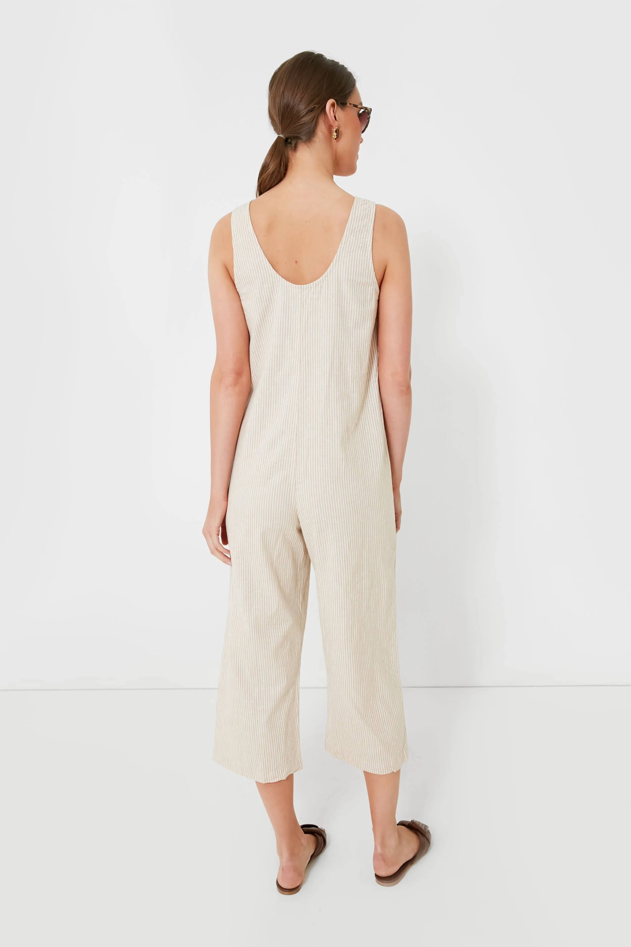 Natural Stripe Sydney Beach Jumpsuit