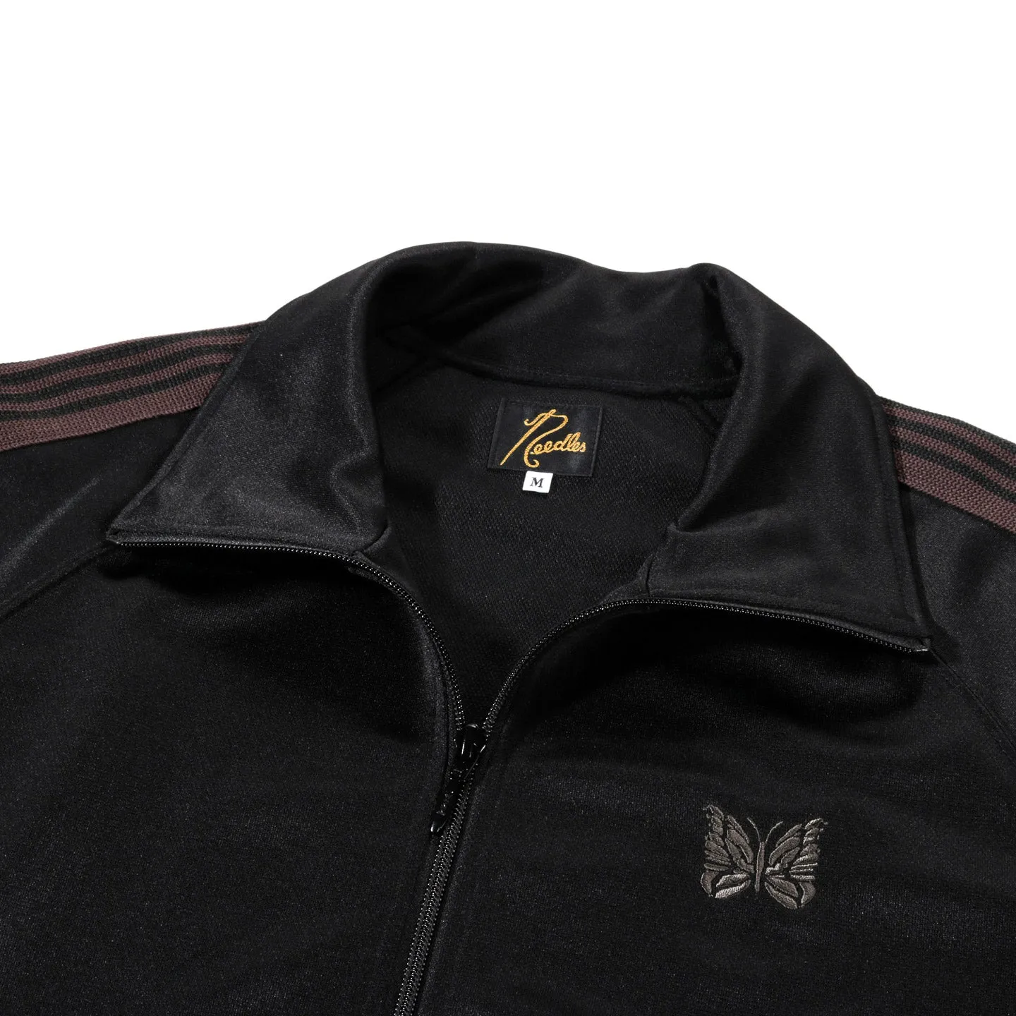 NEEDLES TRACK JACKET POLY SMOOTH BLACK