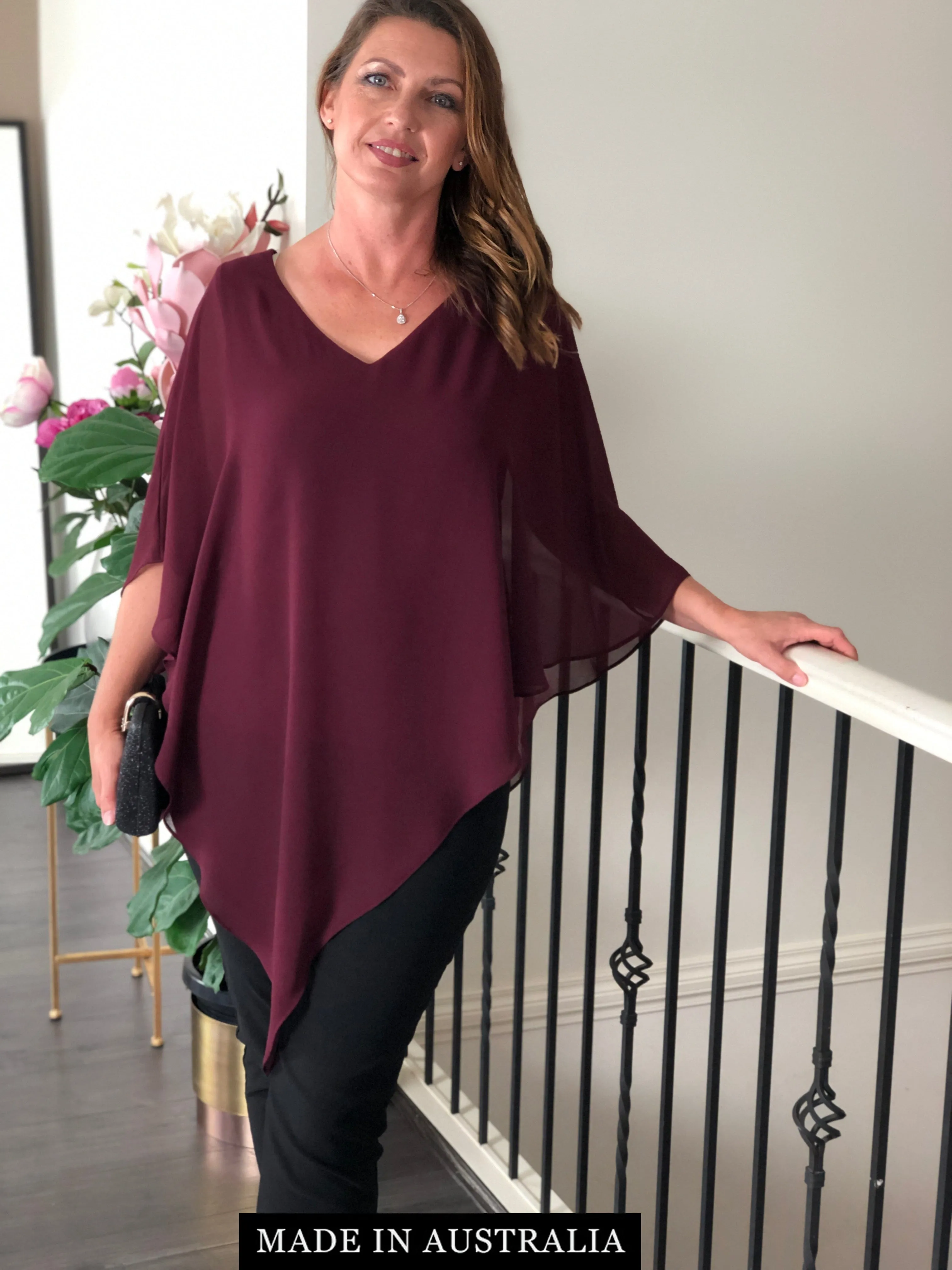 Nessa Burgundy Layered Top