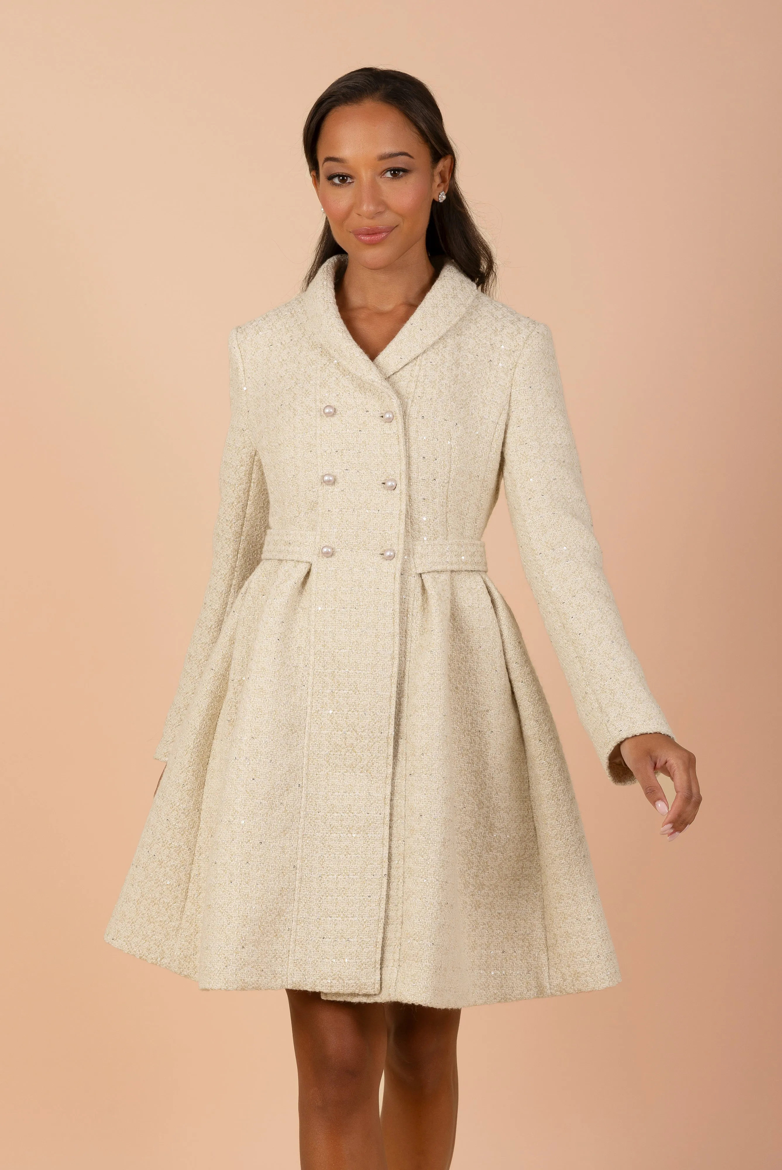 NEW 'Kennedy' Wool Tweed Dress Coat in Oro