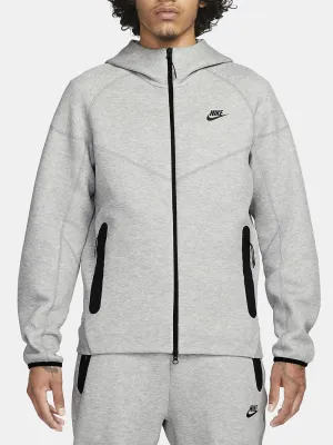 Nike Sportswear Tech Fleece Windrunner Felpa con cappuccio e zip a tutta lunghezza - Dark Grey Heather/Nero