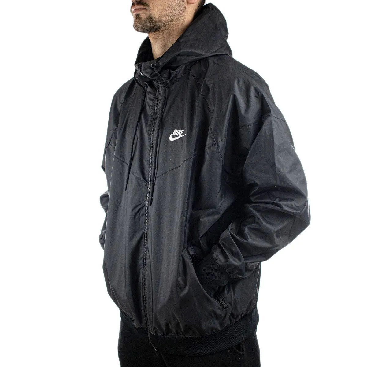 Nike Woven Windrunner Regen Jacke DA0001-010 - schwarz-weiss