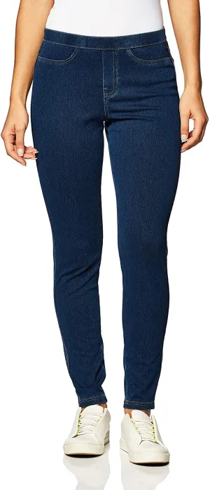 No Nonsense Women's Classic Indigo Denim Jean Leggings