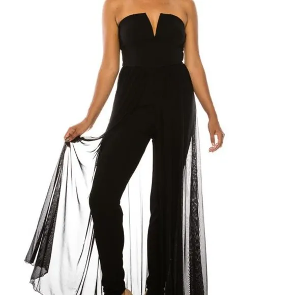 OFF SHOULDER ANGEL BLACK JUMPSUIT