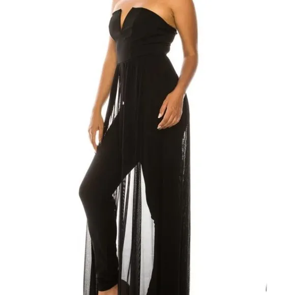 OFF SHOULDER ANGEL BLACK JUMPSUIT