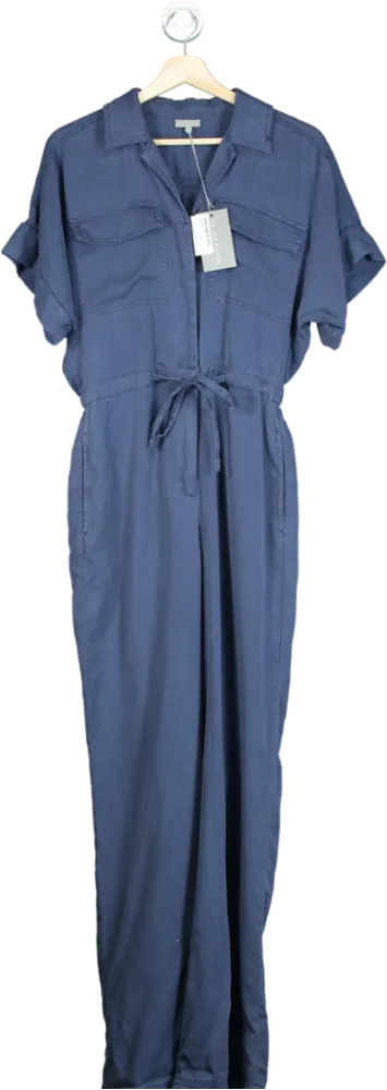 Oliver Bonas Blue Lyocell Utility Jumpsuit UK 10