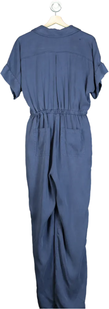 Oliver Bonas Blue Lyocell Utility Jumpsuit UK 10