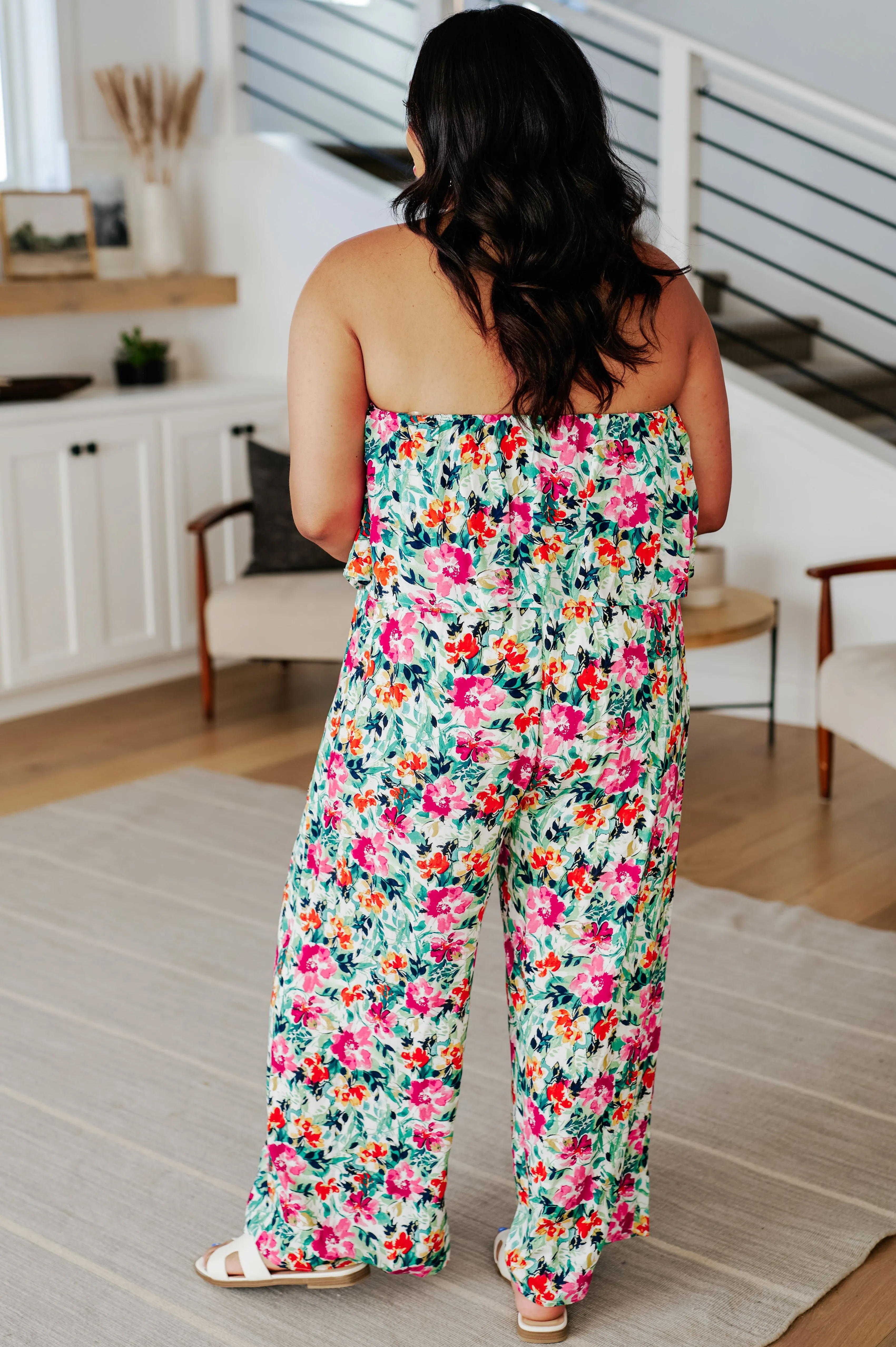 *Online Exclusive* Life of the Party Floral Jumpsuit in Green