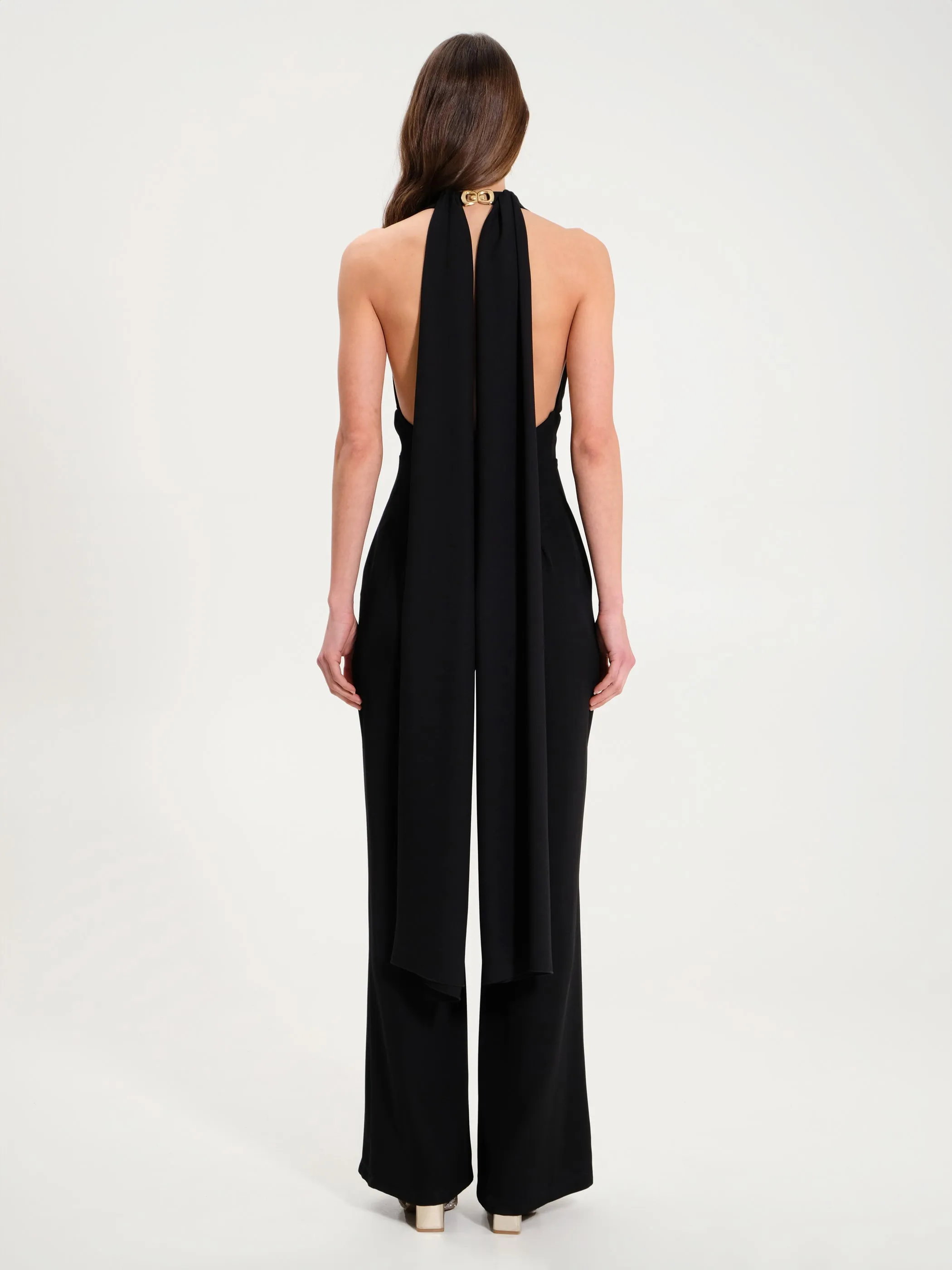 Palazzo Jumpsuit with Draping