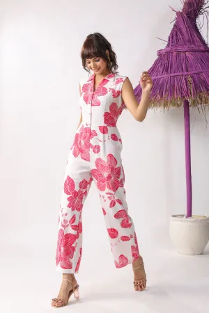 Petal Panorama Cotton Flex Jumpsuit