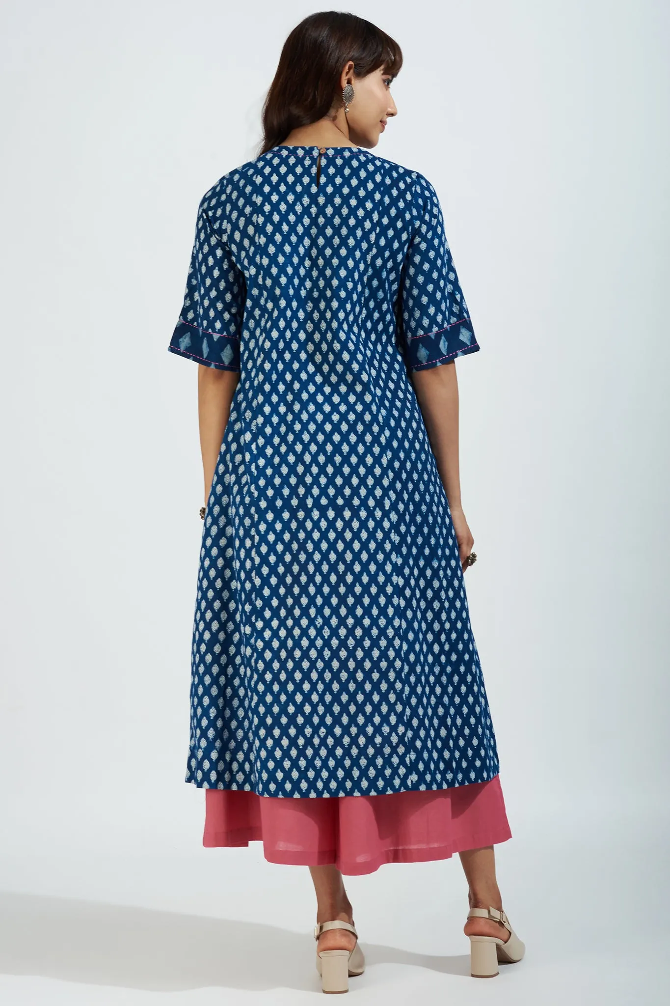 pintuck a-line kurta - sapphire rose & kaleidoscope