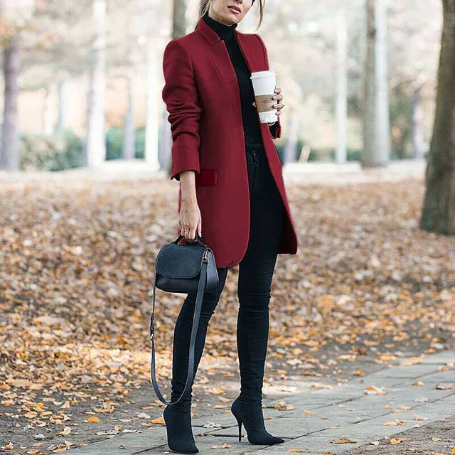 Plus Size Long Wool Coat