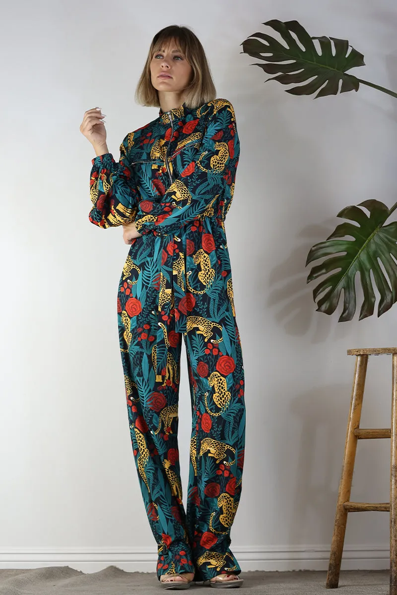 Printed Long Sleeve Jumpsuit