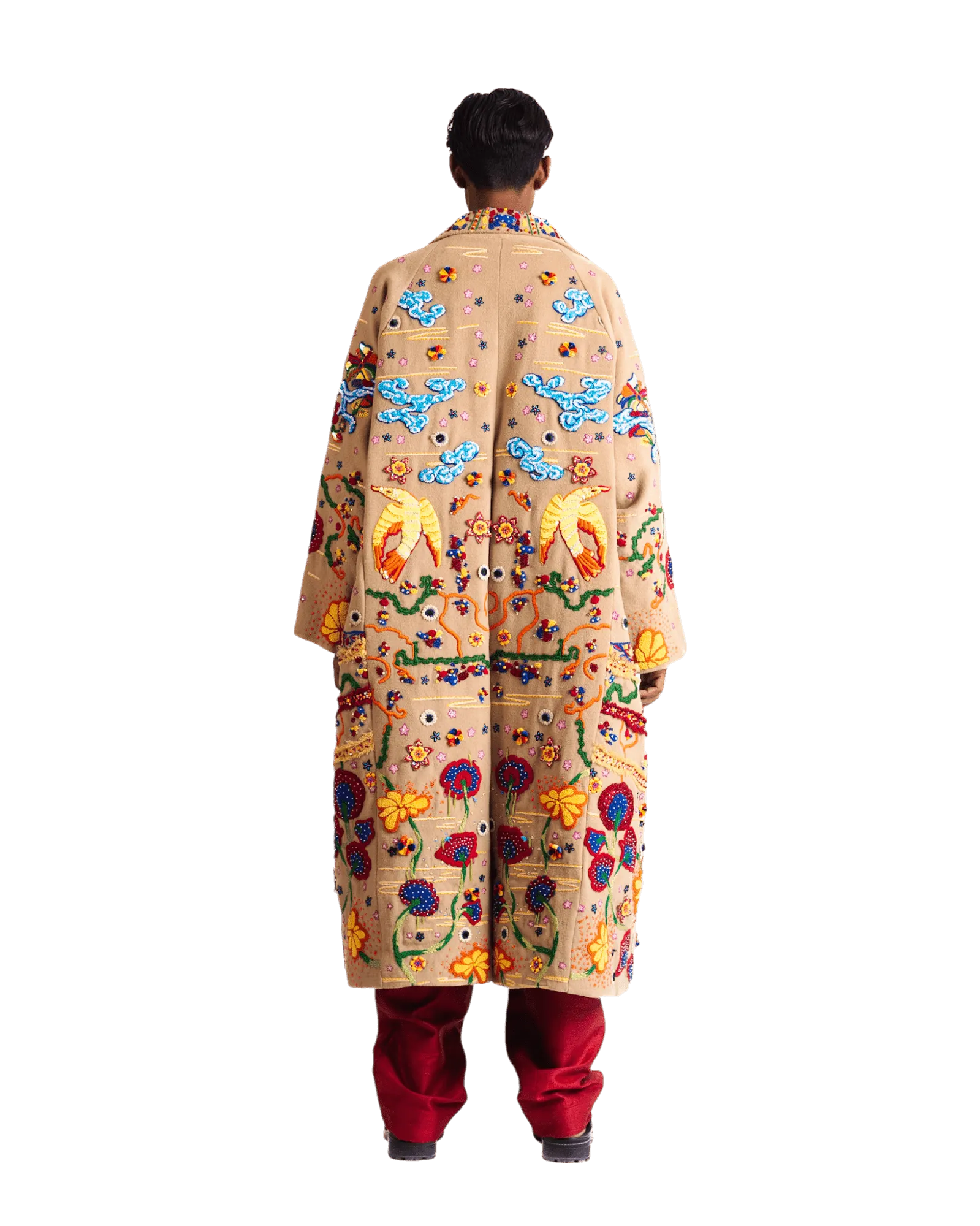 "TWO BIRDS" WOOL LONG COAT